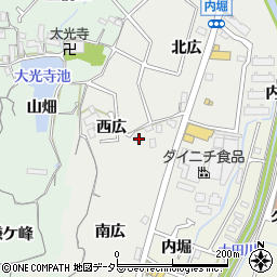 愛知県東海市富木島町西広周辺の地図