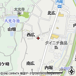 愛知県東海市富木島町（西広）周辺の地図