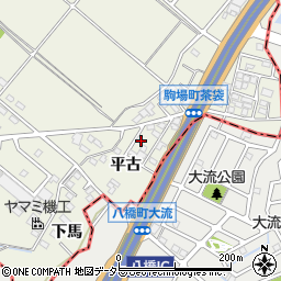 愛知県豊田市駒場町平古周辺の地図