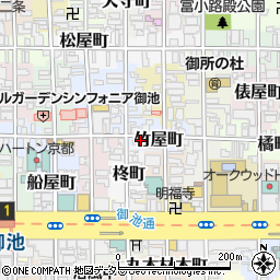 京都府京都市中京区竹屋町周辺の地図