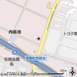 愛知県豊田市吉原町西藤池周辺の地図