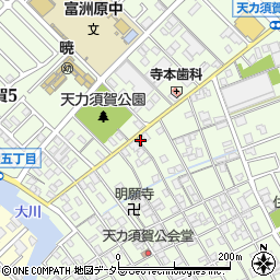 三重県四日市市天カ須賀周辺の地図