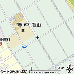 静岡県静岡市葵区観山周辺の地図