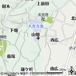 愛知県東海市大田町山畑周辺の地図
