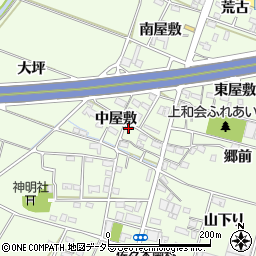 愛知県豊田市和会町中屋敷周辺の地図