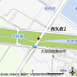 西矢倉大橋周辺の地図