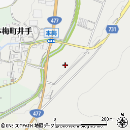 京都府亀岡市本梅町井手古川周辺の地図