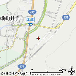 京都府亀岡市本梅町井手（古川）周辺の地図