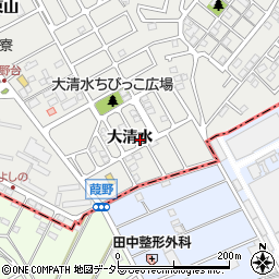 愛知県東海市富木島町（大清水）周辺の地図