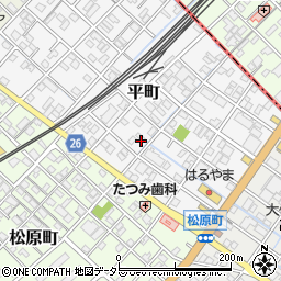 三重県四日市市平町周辺の地図