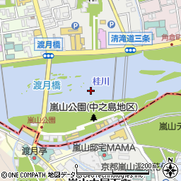 桂川（大堰川）周辺の地図