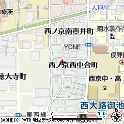京都府京都市中京区西ノ京西中合町周辺の地図