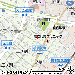 愛知県東海市横須賀町四ノ割周辺の地図