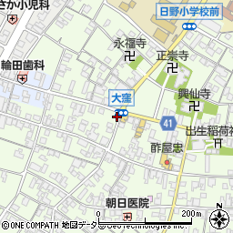 滋賀県蒲生郡日野町大窪557周辺の地図