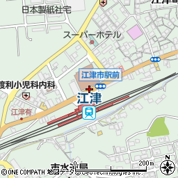 江津駅前周辺の地図