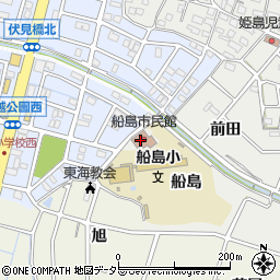 愛知県東海市富木島町船島周辺の地図