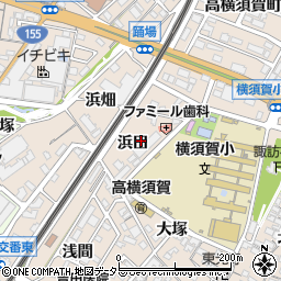 愛知県東海市高横須賀町浜田周辺の地図