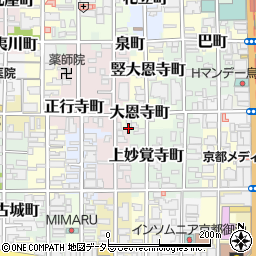 京都府京都市中京区大恩寺町周辺の地図