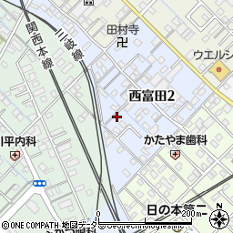 三重県四日市市西富田周辺の地図