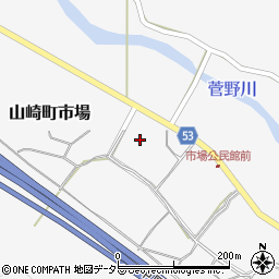 兵庫県宍粟市山崎町市場周辺の地図