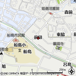 愛知県東海市富木島町前田周辺の地図