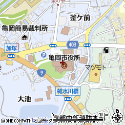 亀岡市役所　産業観光部農地整備課周辺の地図