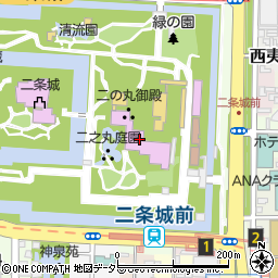 二の丸御殿周辺の地図