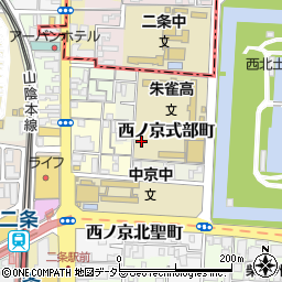京都府京都市中京区西ノ京式部町周辺の地図