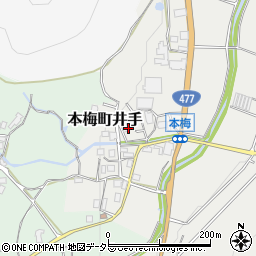 京都府亀岡市本梅町井手内方周辺の地図