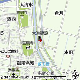 愛知県豊田市上郷町本田周辺の地図