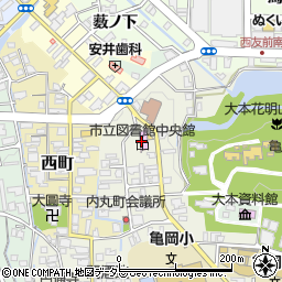 亀岡市立図書館　中央館周辺の地図