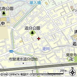 静岡県静岡市清水区追分周辺の地図