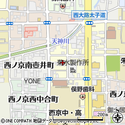 京都府京都市中京区西ノ京南上合町14周辺の地図