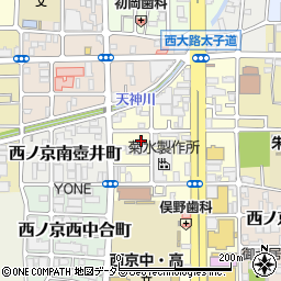 京都府京都市中京区西ノ京南上合町周辺の地図