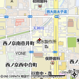 京都府京都市中京区西ノ京南上合町周辺の地図