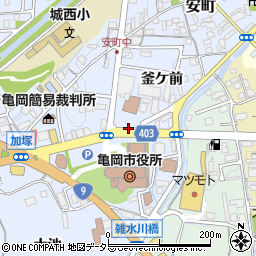 亀岡市役所前周辺の地図