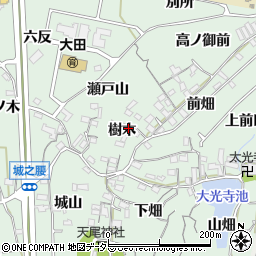 愛知県東海市大田町樹木周辺の地図