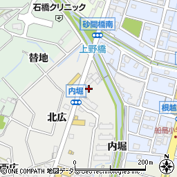 愛知県東海市富木島町内堀周辺の地図