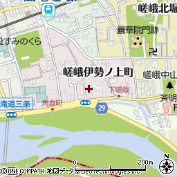 京都府京都市右京区嵯峨伊勢ノ上町22周辺の地図