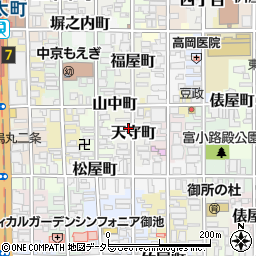 京都府京都市中京区天守町周辺の地図