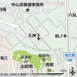 愛知県東海市大田町（天神下）周辺の地図