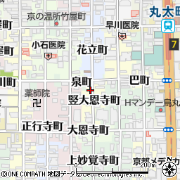京都府京都市中京区竪大恩寺町周辺の地図