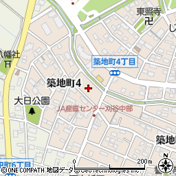 愛知県刈谷市築地町4丁目3周辺の地図