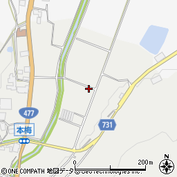 京都府亀岡市本梅町井手大通周辺の地図