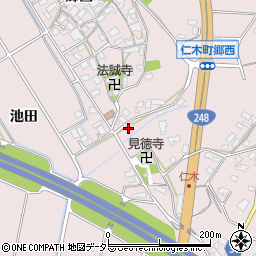 愛知県岡崎市仁木町郷西203周辺の地図