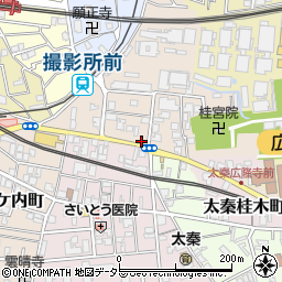 毎日新聞　太秦店周辺の地図