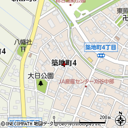 愛知県刈谷市築地町4丁目周辺の地図
