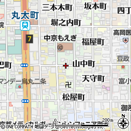 京都府京都市中京区山中町周辺の地図