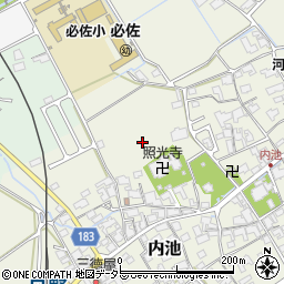 滋賀県蒲生郡日野町内池周辺の地図