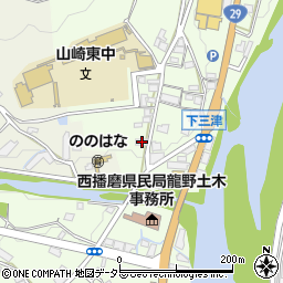 兵庫県宍粟市山崎町三津345周辺の地図